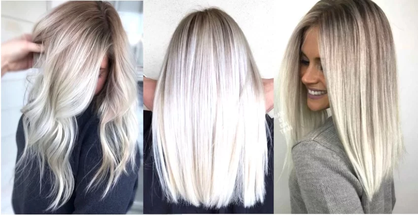 صبغة اشقر رمادي فاتح على الشعر الاسود