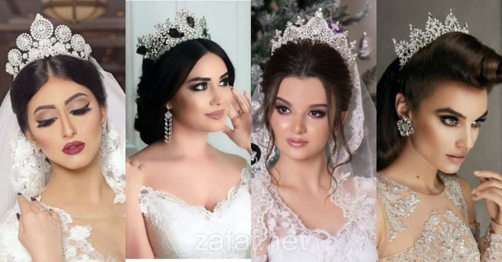 تسريحات عروس بالتاج