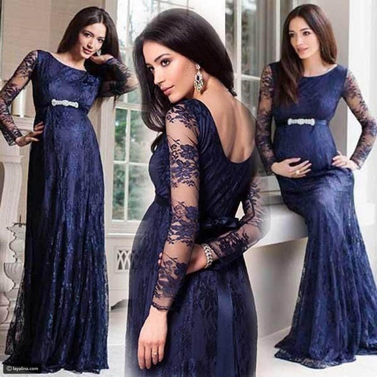 موديلات فساتين حمل شيفون