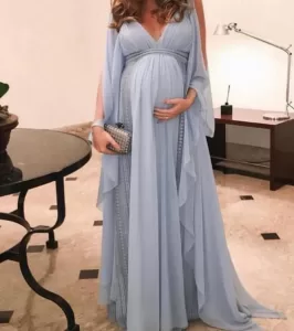 موديلات فساتين حمل شيفون