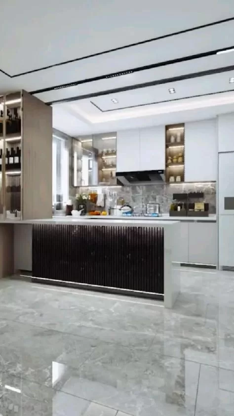 مطبخ امريكي مفتوح على الصالة