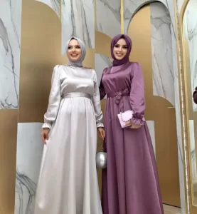 فساتين ستان جديدة 2024