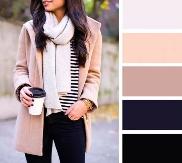 تنسيق اللون البيج مع الأسود 