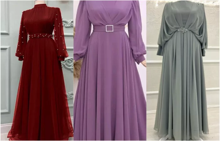فساتين سهرة طويلة بأكمام
