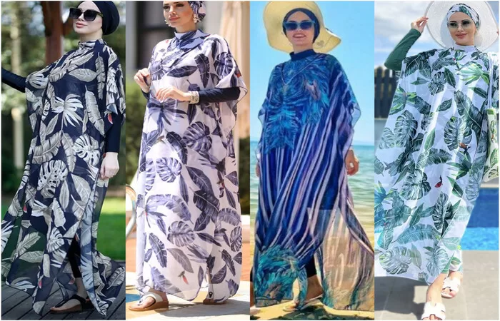 فساتين بحر واسعة برسومات