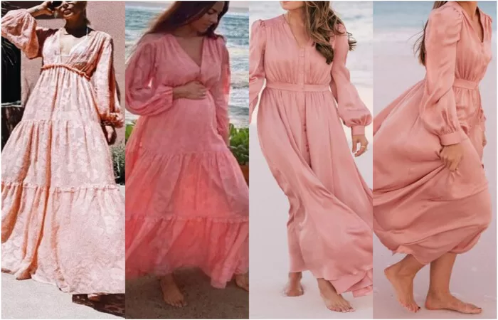 فساتين بحر ماكسي منتفخة الأكمام